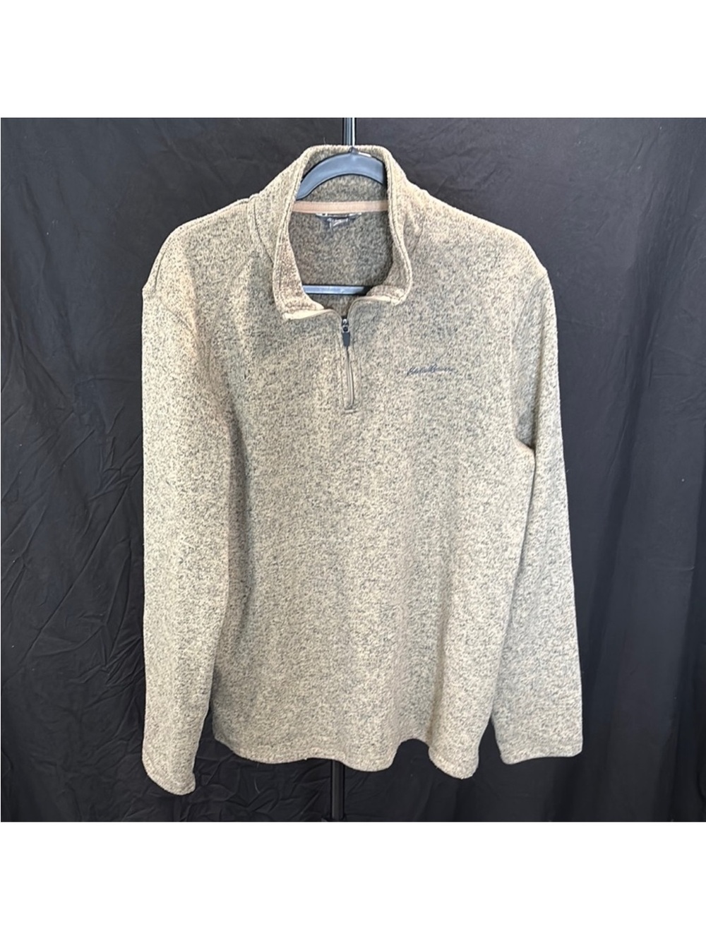 Eddie Bauer Men's Heather Taupe Quarter-Zip Pullover